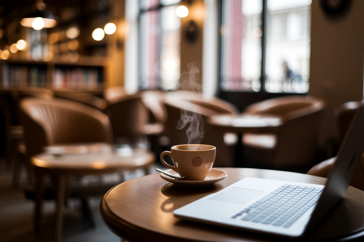 cafe-toulouse-tasse-ordinateur-table-bois